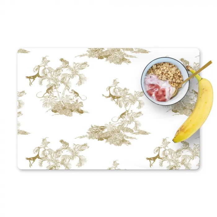 Wit - Apen - Beige Placemat vinyl groot 368 -zzzproduct_Kitchenyeah-website