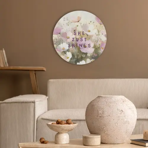 Quote - Bloemen - Schilderachtig Akoestische PET Vilt - Rond klein -sfeer1