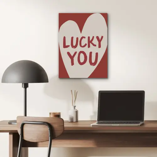 Lucky - Hart - Rood PET vilt klein -sfeer5