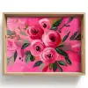 Bloemen - Verf - Roze Dienblad Rechthoek middel -z3d_shopping