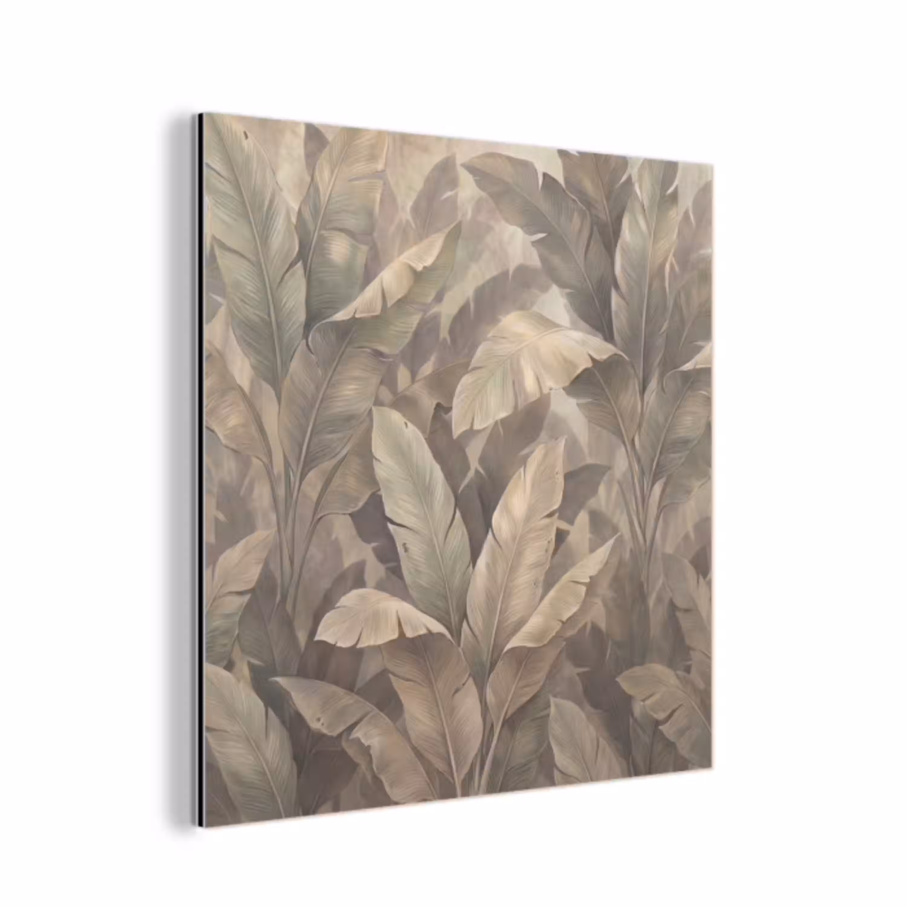 Bladeren - Tropisch - Natuur - Modern - Beige aluminium wit klein -3d