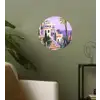 Huizen - Minimalistisch - Palmbomen - Kust Wandcirkel behangsticker klein -sfeer2