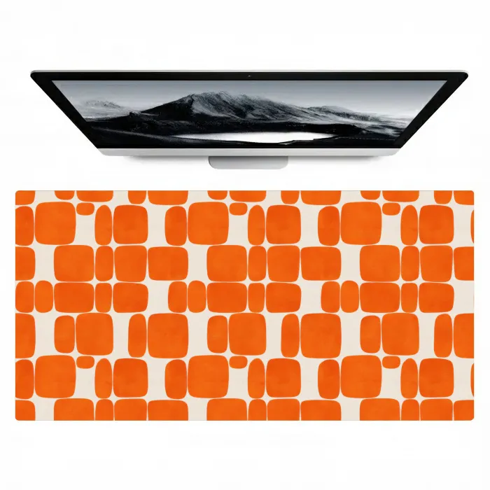 Patroon - Retro - Oranje Muismat XXL klein 681 -zzz3d
