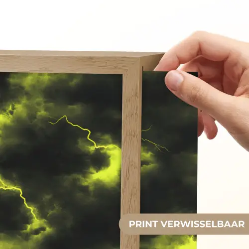 Geel - Storm - Wolken Light Box met batterij (Wandlamp) middel 907 -USP_websiteprintNL