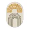 Bogen - Lijnen - Oranje - Minimalistisch Wandcirkel Ovaal Glas middel -3d