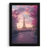 Eiffeltoren - Parijs - Roze fotolijst zwart zonder passe partout klein -3d