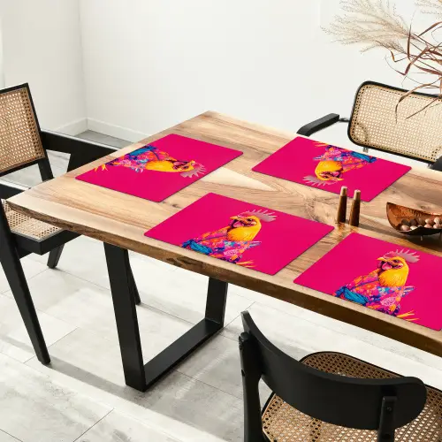 Haan - Kleurrijk - Kimono - Roze Placemat vinyl groot -zzsfeer4_Kitchenyeah-website