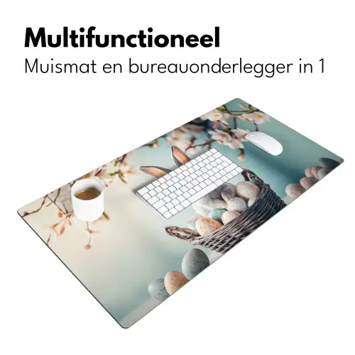 Konijn - Eieren - Mand Muismat XXL klein -sfeer4