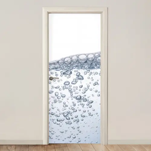 Luchtbellen - Water - Dynamisch deurposter klein -3d_beige