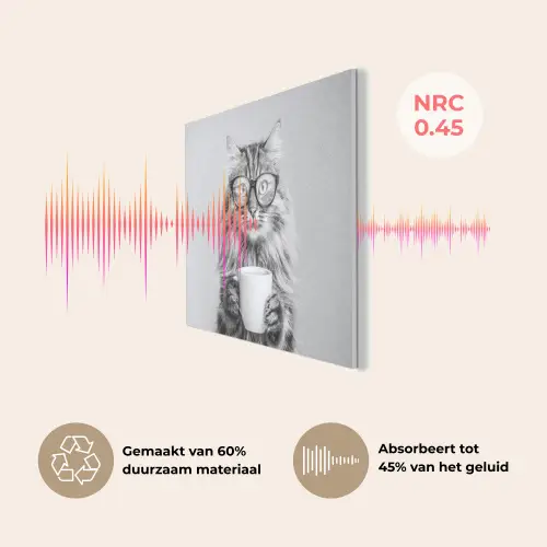 Kat - Bril - Mok - Pluizig PET vilt klein -USP_NL