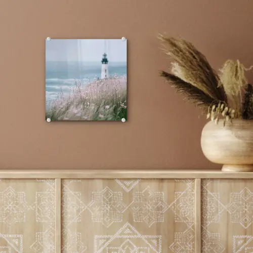 Vuurtoren - Klif - Zee - Bloemen plexiglas 5mm klein -sfeer5