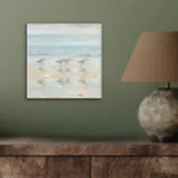 Vogels - Strand - Zee aluminium wit klein -sfeer2