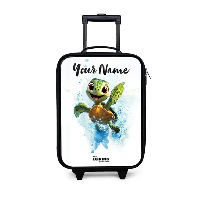 Kids' Suitcases with name - Turtle - Water - Green