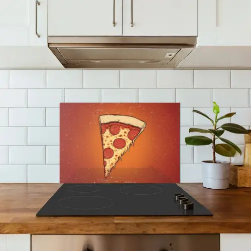 Pizza - Kaas - Rood - Pepperoni keuken achterwand spatscherm klein -sfeer2