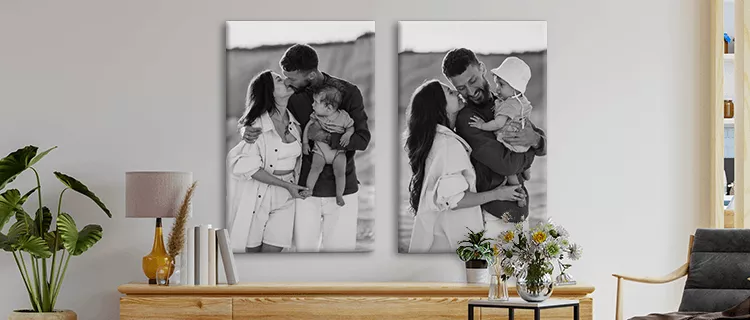 Banner zwart wit foto op canvas