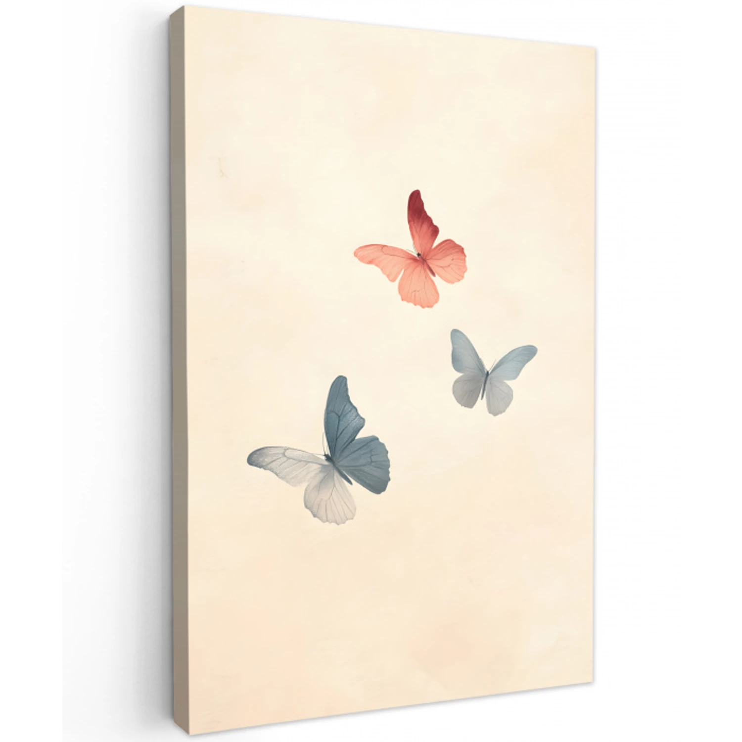 Vlinders - Minimalistisch - Roze Tuinposter op houten frame 2 cm dik middel -3d