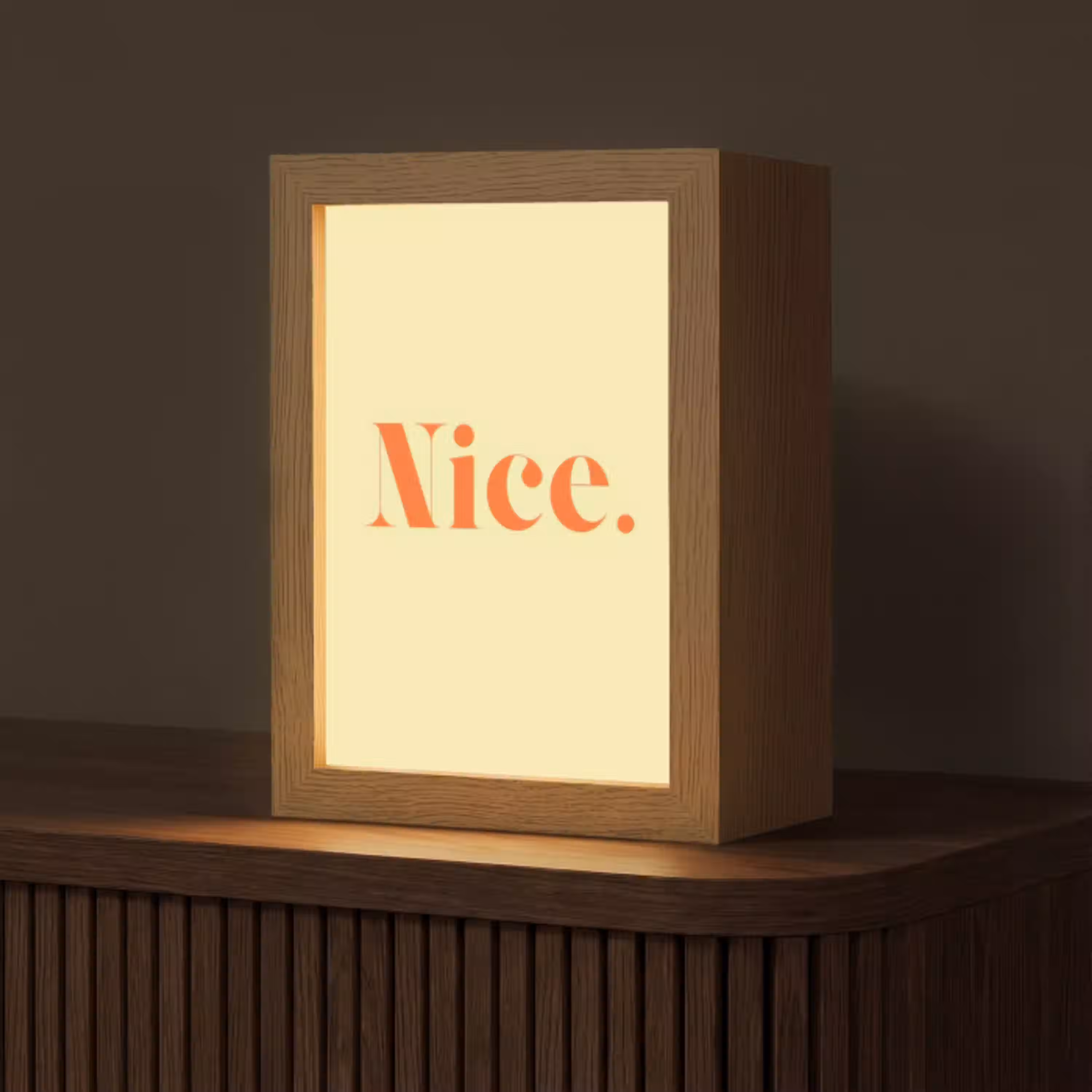 Nice - Oranje - Geel - Minimalistisch Light Box met kabel (Tafellamp) klein -z3d_website