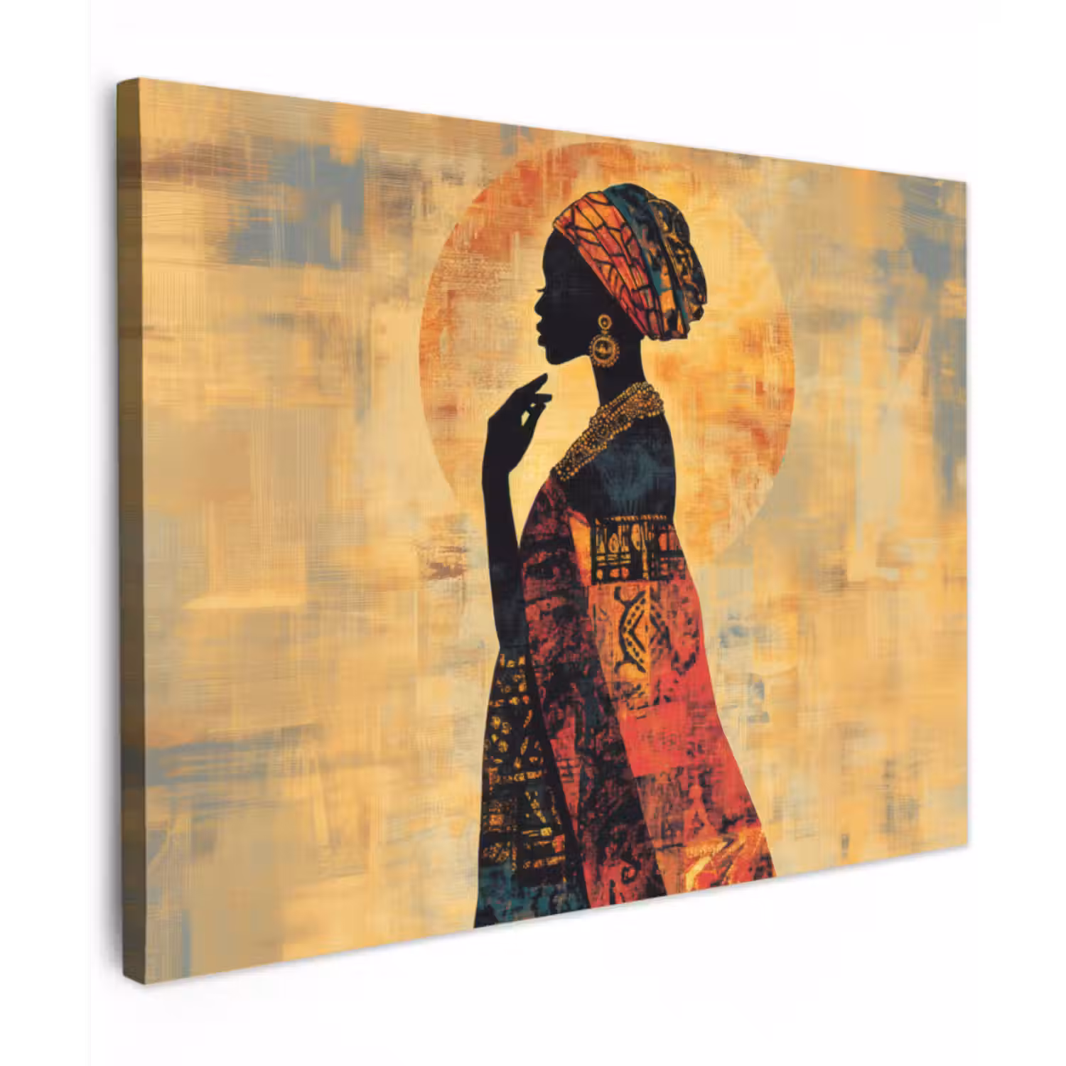 Canvas schilderij - Vrouw - Silhouet - Patronen - Sierlijk