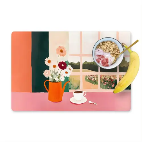 Bloemen - Koffie - Raam Placemat vinyl groot -zzzproduct_Kitchenyeah-website