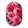 Bloemen - Verf - Roze Wandcirkel Ovaal Forex klein -3d
