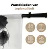 Lotusbloemen - Vissen - Bladeren - Zwart Wandkleed katoen klein -sfeer2