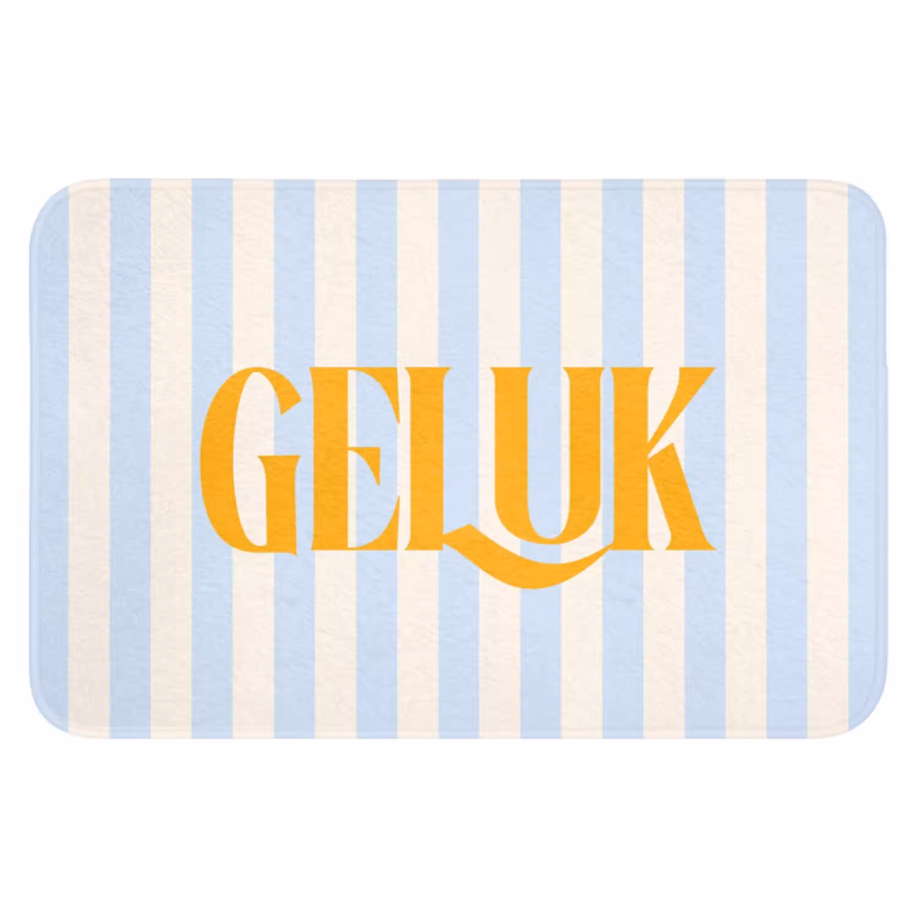 Oranje - Blauw - Strepen - Geluk WCmat klein -3d