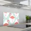 Flamingo - Mintgroen - Ruit keuken achterwand spatscherm klein 900 -3d_schuin