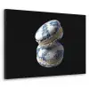Eten - Macarons - Delfts blauw - Koekjes Textielframe zwart klein -3d