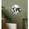 Wereldkaart - Blauw - Abstract Wandcirkel behangsticker klein -sfeer2
