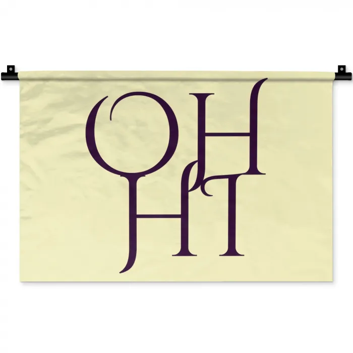 Oh hi - Geel - Monogram Wandkleed katoen klein -zz3d