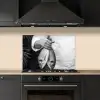 Vissen - Chef - Zwart - Wit keuken achterwand spatscherm klein -sfeer1