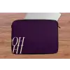 Oh hi - Paars - Cursief laptophoes neopreen klein -tafel