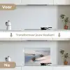 Duinen - Gras - Wolken - Beige keuken achterwand spatscherm klein -voor_na_NL