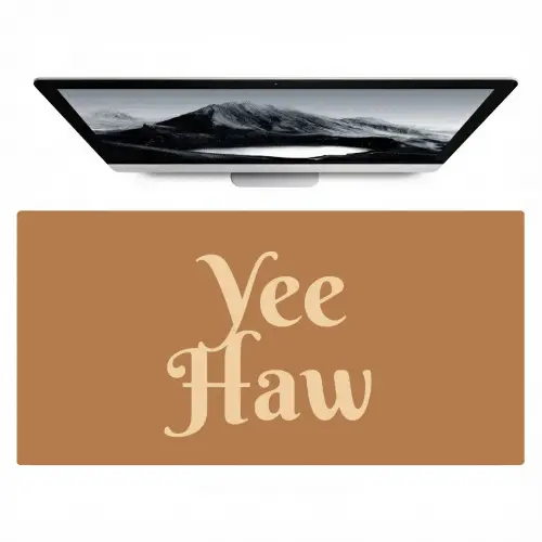 Yee haw - Bruin - Minimalistisch Muismat XXL klein -zzz3d