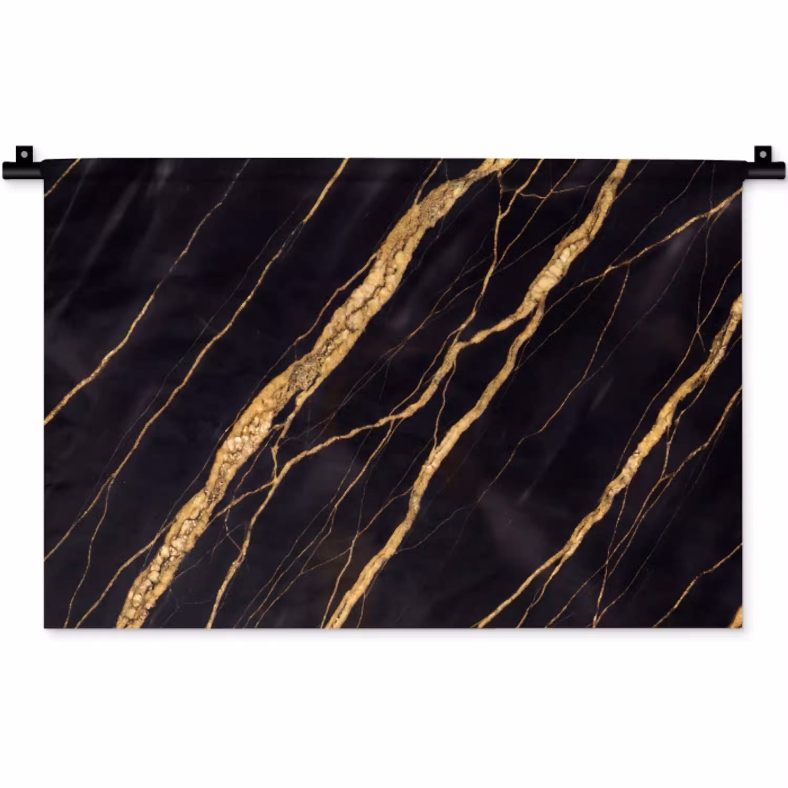 Marmer - Goud - Textuur - Abstract - Zwart Wandkleed katoen klein -zz3d