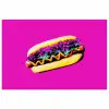 Hotdog - Roze - Retro poster papier klein -3d