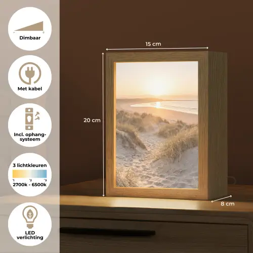 Duinen - Strand - Zee Light Box met kabel (Tafellamp) klein -USP_NL