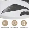 Plant - Bladeren - Minimalistisch - Zwart Akoestische PET Vilt - Rond klein -closeup_NL