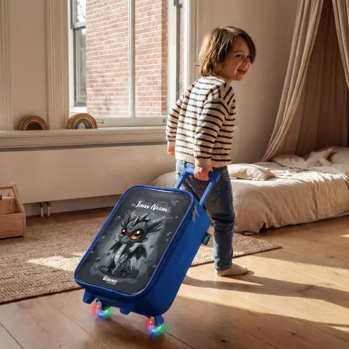 Gino grijsstaart Kinderkoffer - Blauw klein -sfeer1