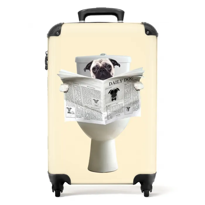Hondje Leest de Krant NBS - Handbagage koffer - Unisex middel -productfoto_recht