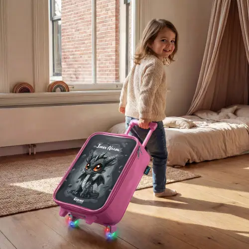 Gino grijsstaart Kinderkoffer - Roze klein -sfeer1