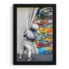 Graffiti - Illusie - Jongen - Street art fotolijst zwart zonder passe partout klein -3d