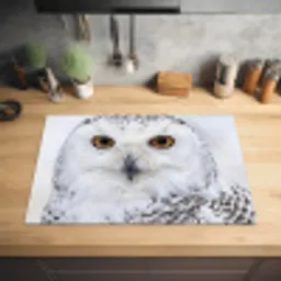 Sneeuwuil - Oog - Wildlife - Wit Inductie beschermer vinyl 3mm klein -sfeer5
