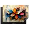 Bloem - Abstract - Kleurrijk - Bladeren Inductie beschermer vinyl 3mm klein -3d