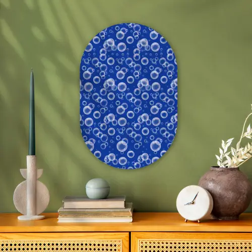 Bubbels - Patroon - Blauw Wandcirkel Ovaal Forex klein -sfeer2
