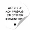 Quotes - Wat ben je mooi vandaag - Spreuken Wandcirkel behangsticker klein -3d