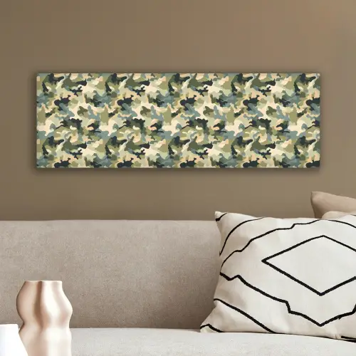 Woestijncamouflage - Zandkleurig - Groen - Patroon canvas 2cm klein 828 -sfeer3
