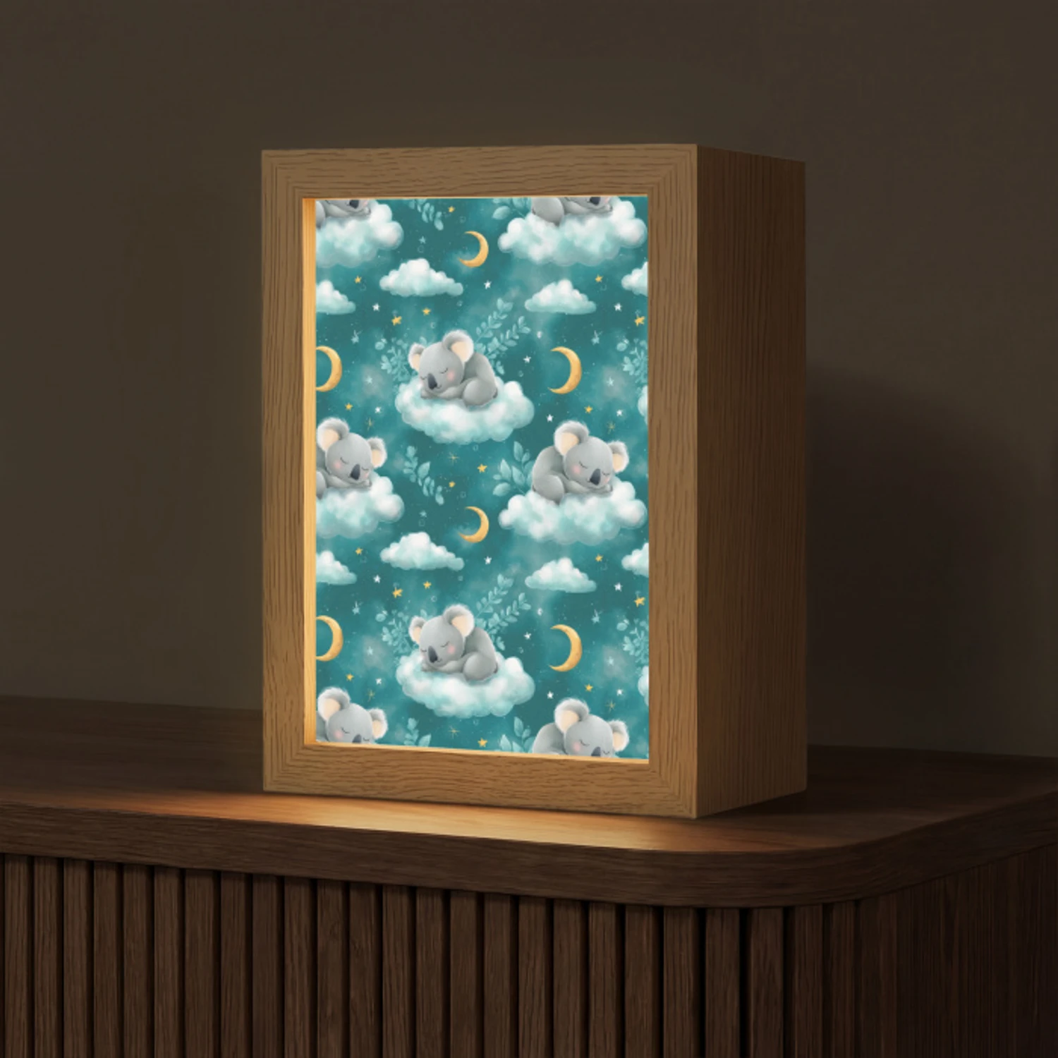 Koala's - Betoverend - Blauw Light Box met kabel (Tafellamp) klein 925 -z3d_website