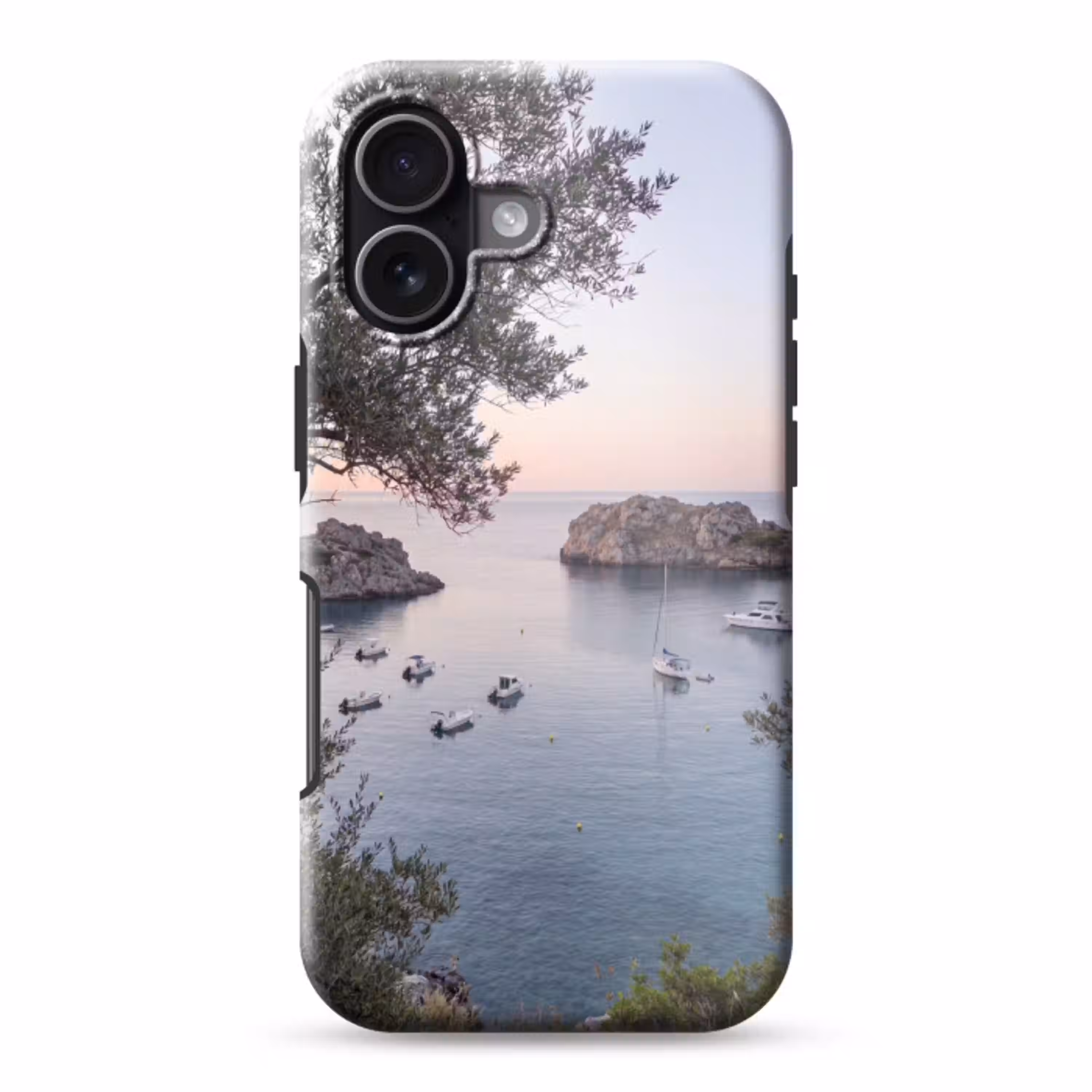 Baai - boten - zonsondergang Toughcase MagSafe Apple iPhone 17 klein -3d