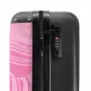 Grote bladeren in verschillende tinten roze NBS - Handbagage koffer - Kinderen Unisex middel -slot